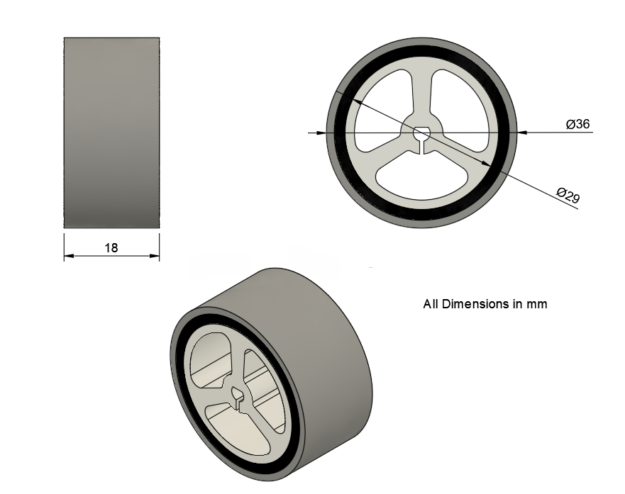 P-1836- Textured tyre & wheel combo